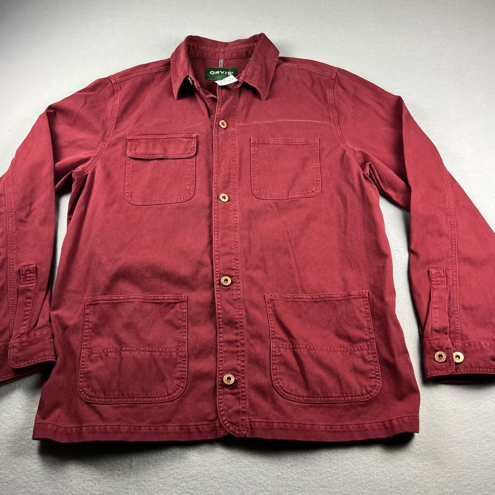 Orvis Bedford Cord Chore Jacket Mens Medium Red 100% Cotton 24BY-0652 NWT